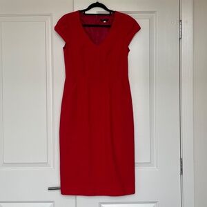 J Crew Red Midi Sheath Dress